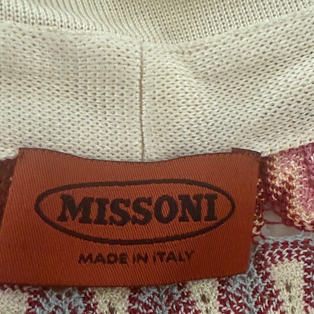 Vintage Missoni Multicolor Patterned Midi Dress with Cream Collar - Picture 3 of 5